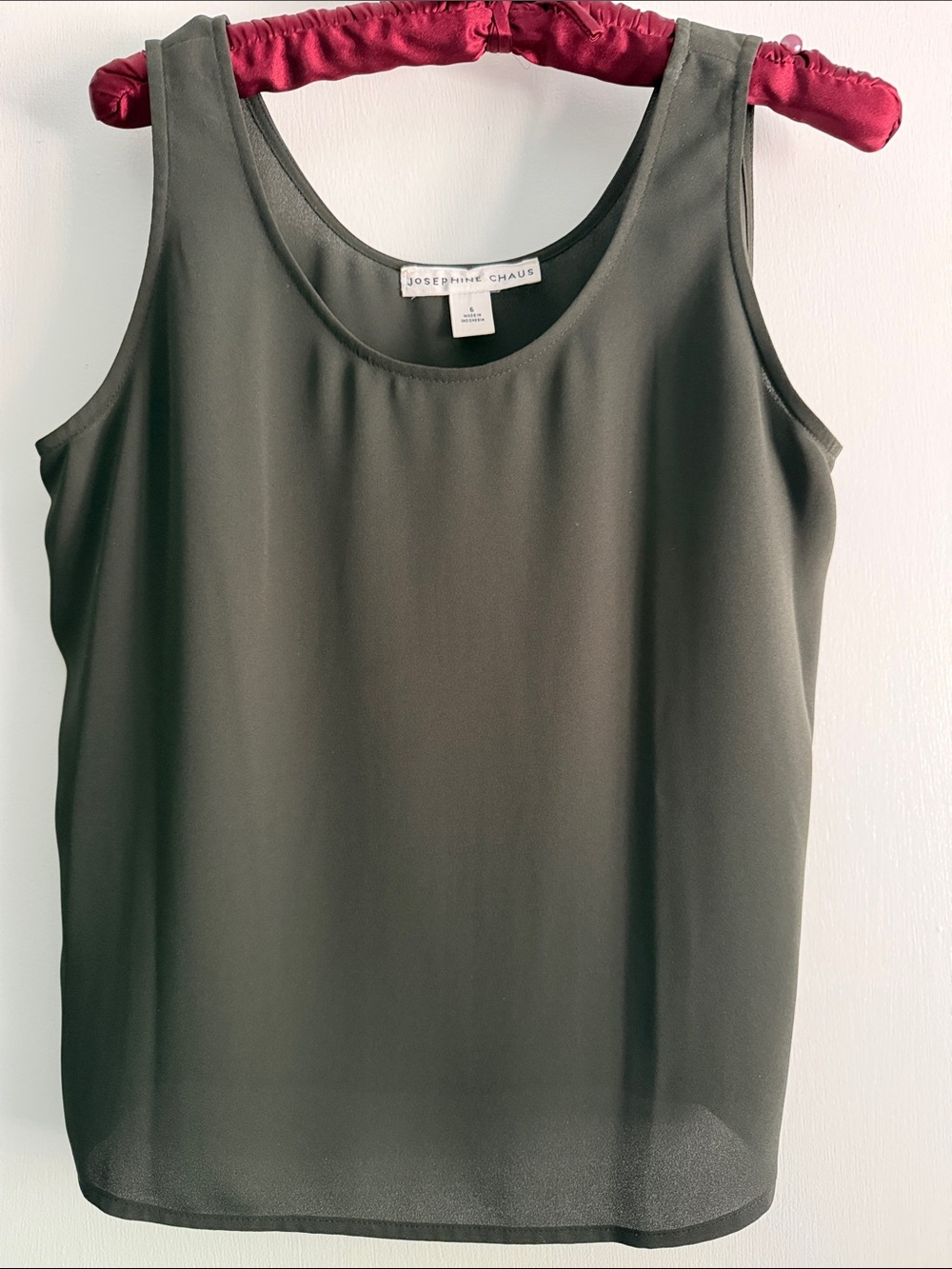 Josephine Chaus Olive Scoop Neck Tank Top/Size 6